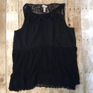 Semi-Sheer & Lace Tank